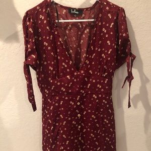 Burgundy Floral Dress